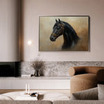 Horses 019 Canvas Art 18" x 24" / 45 x 60 cm / Black