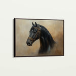 Horses 019 Canvas Art 18" x 24" / 45 x 60 cm / Black