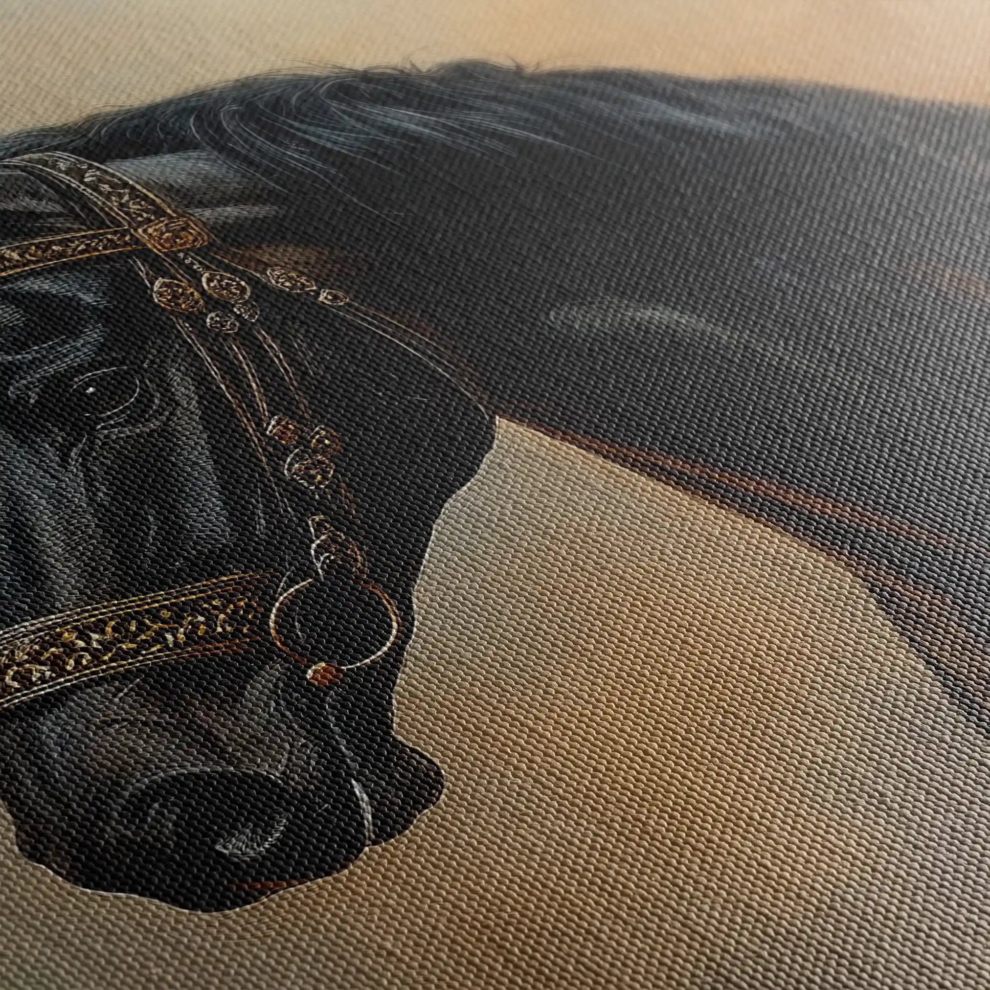 Horses 019 Canvas Art 60 x 40 cm / Black