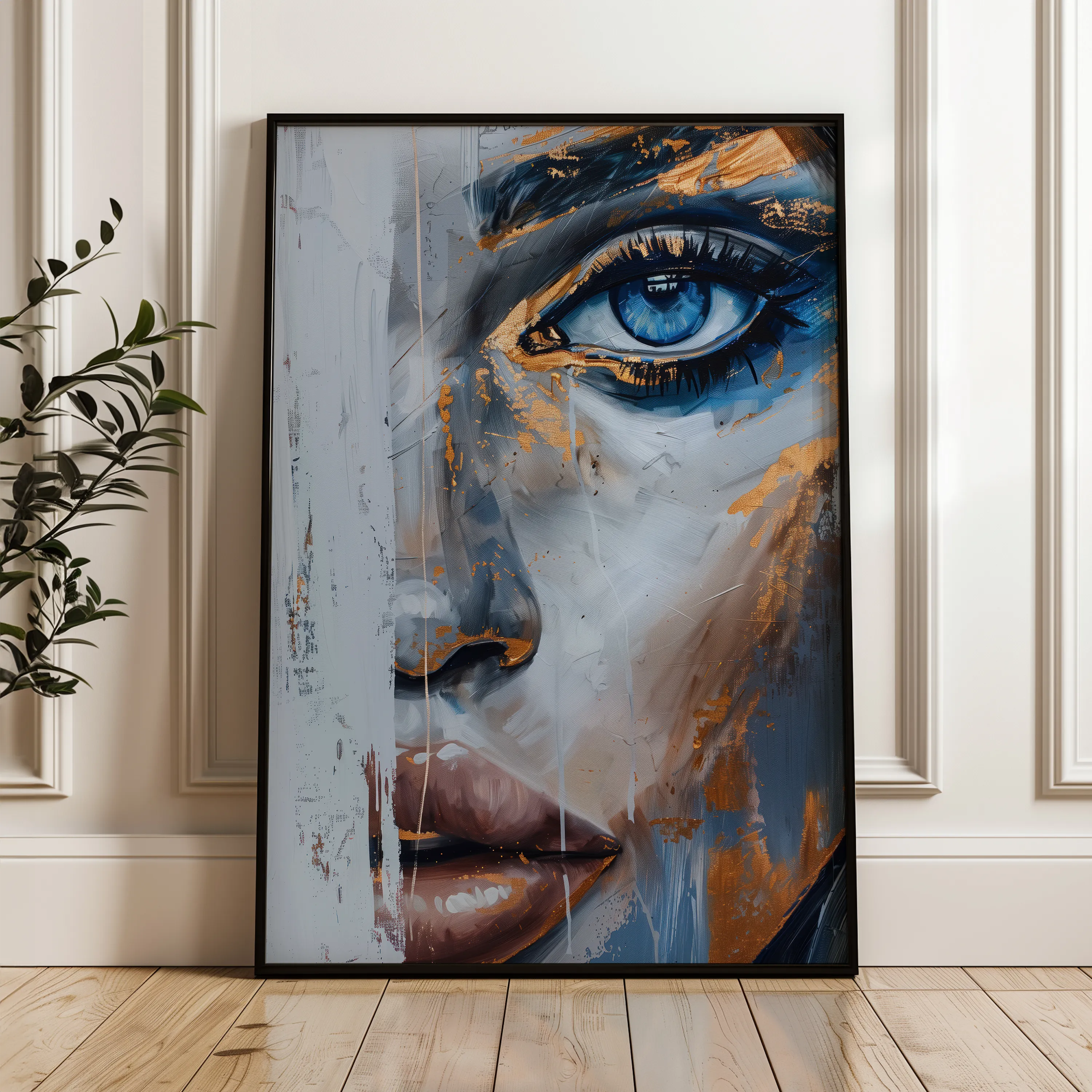 Portrait 019 Canvas Art 18" x 24" / 45 x 60 cm / Black