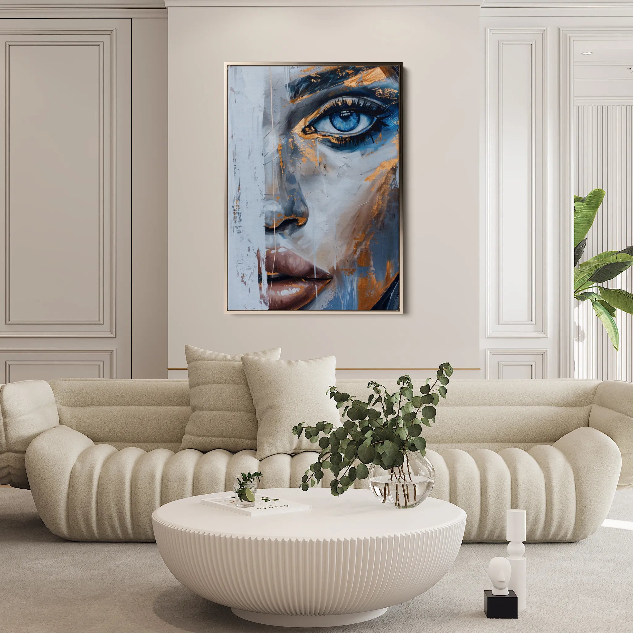 Portrait 019 Canvas Art 18" x 24" / 45 x 60 cm / Black