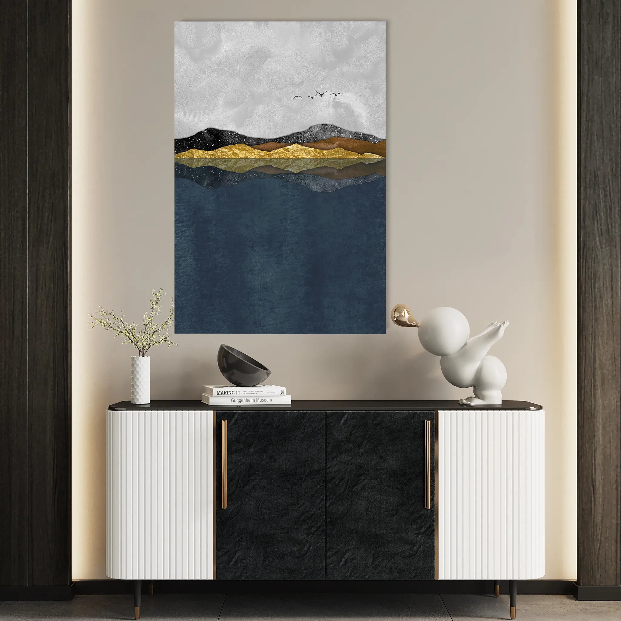 Abstract 020 Canvas Art 18" x 24" / 45 x 60 cm / Black