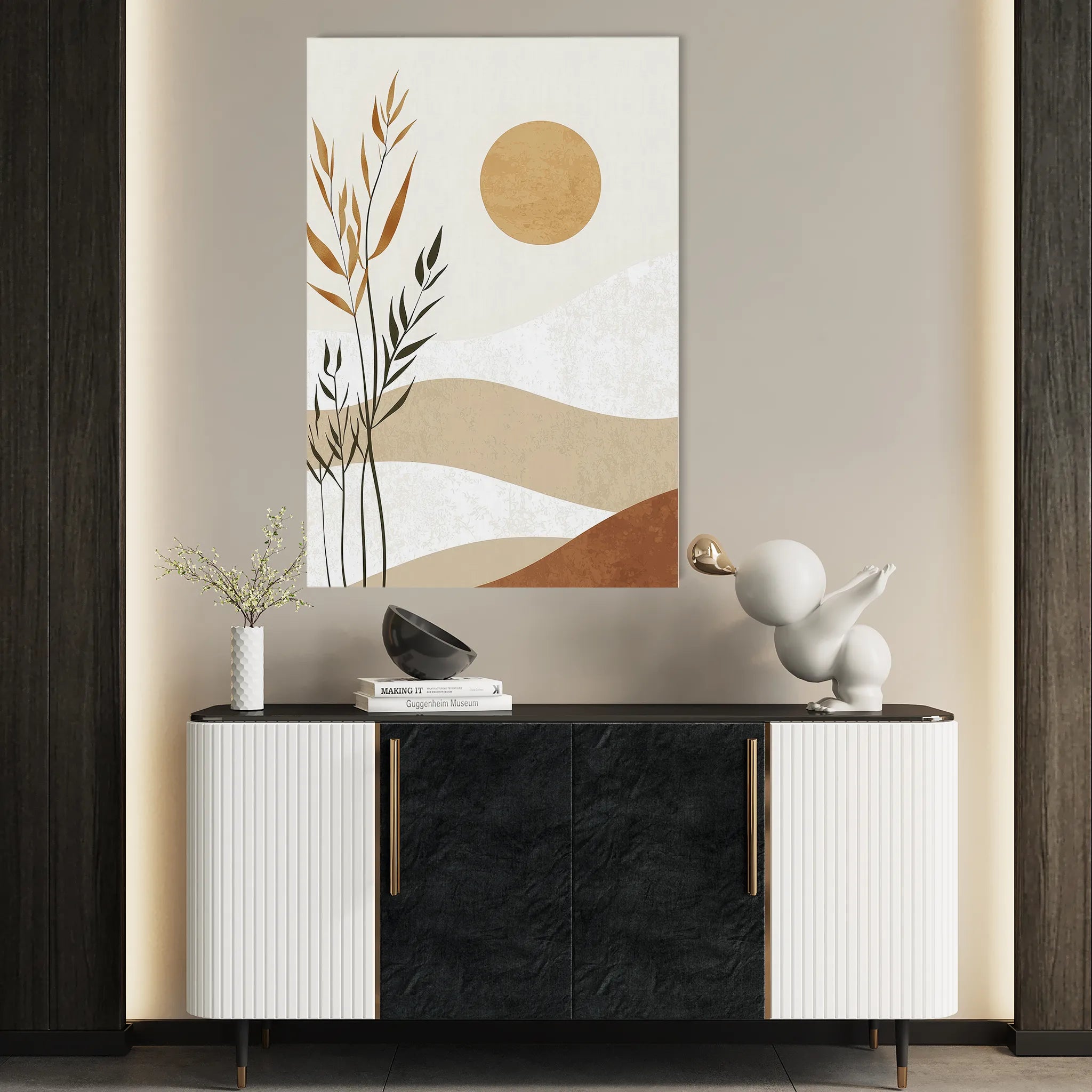Boho 020 Canvas Art 18" x 24" / 45 x 60 cm / Black