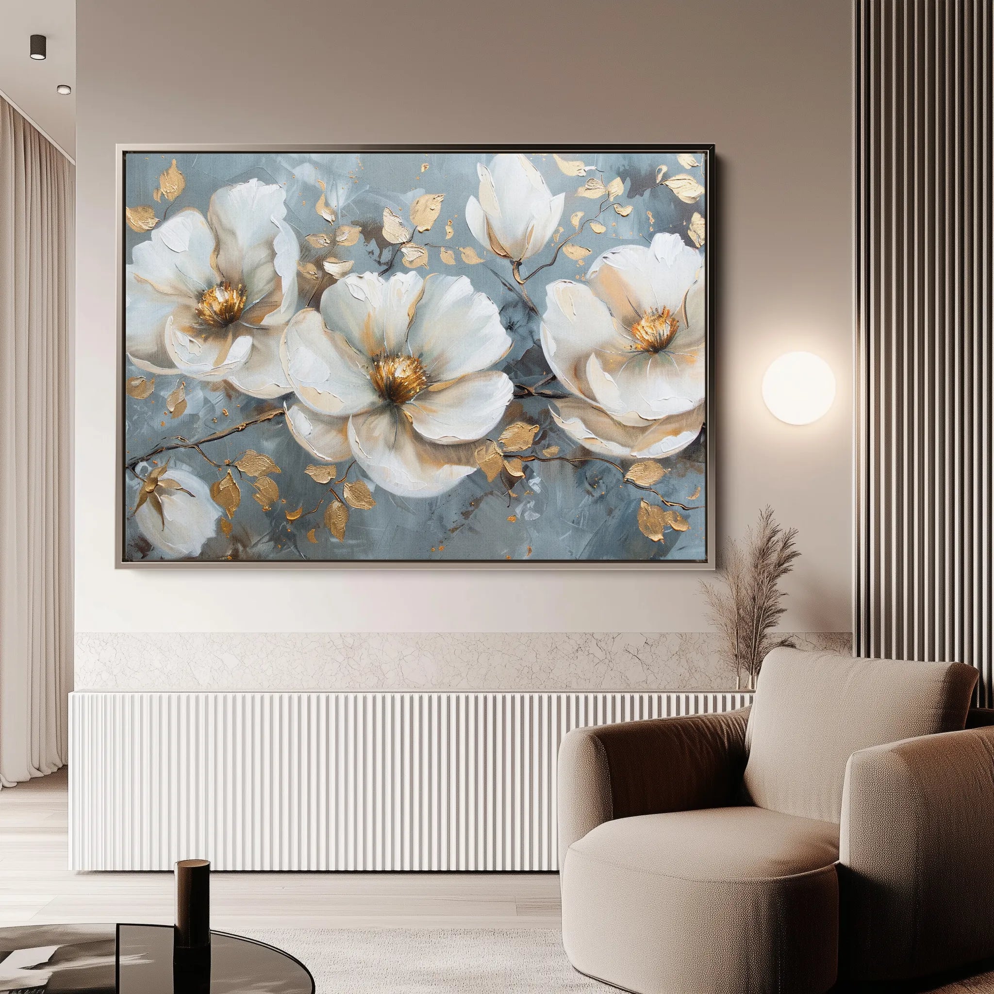 Floral 020 Canvas Art 18" x 24" / 45 x 60 cm / Black