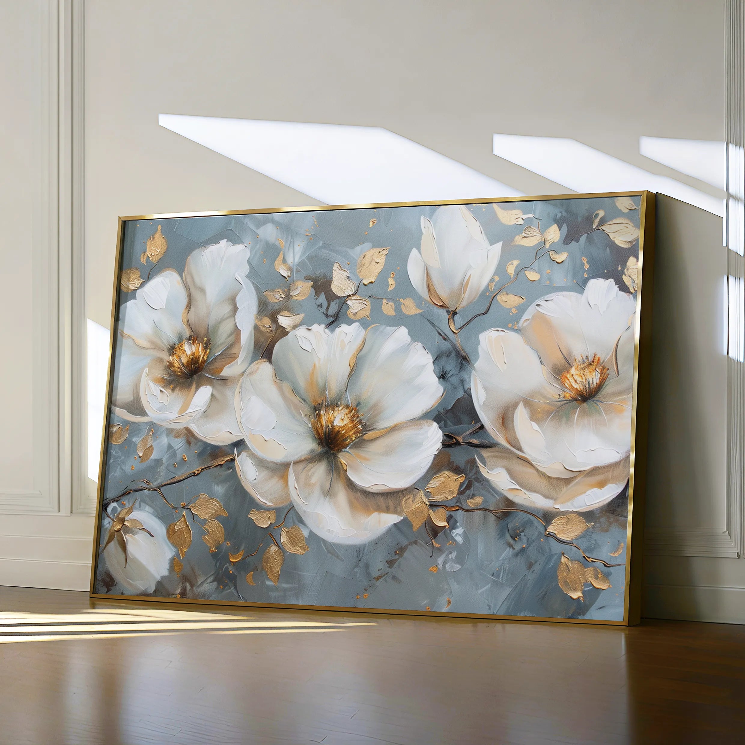 Floral 020 Canvas Art 18" x 24" / 45 x 60 cm / Black