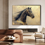 Horses 020 Canvas Art 18" x 24" / 45 x 60 cm / Black