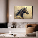 Horses 020 Canvas Art 18" x 24" / 45 x 60 cm / Black