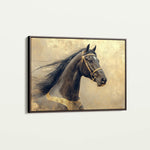 Horses 020 Canvas Art 18" x 24" / 45 x 60 cm / Black