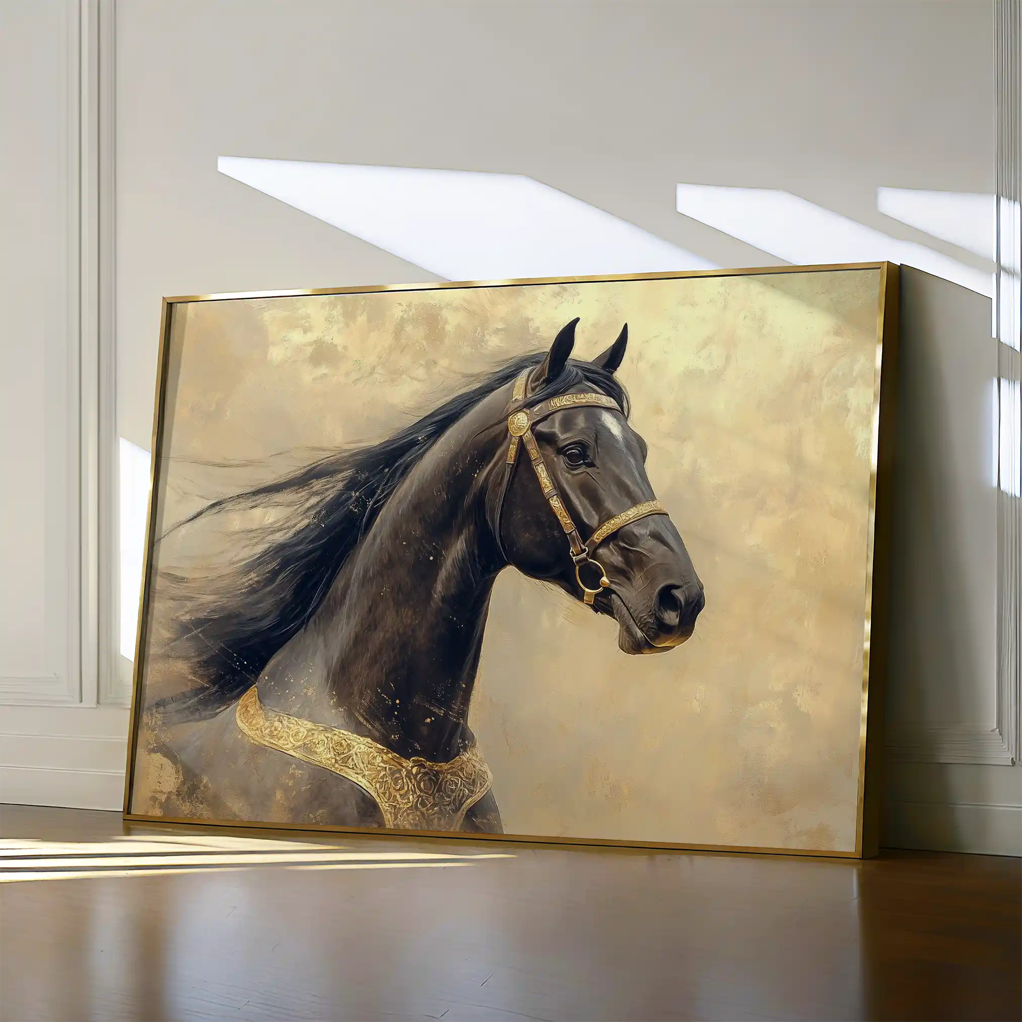Horses 020 Canvas Art 60 x 40 cm / Black