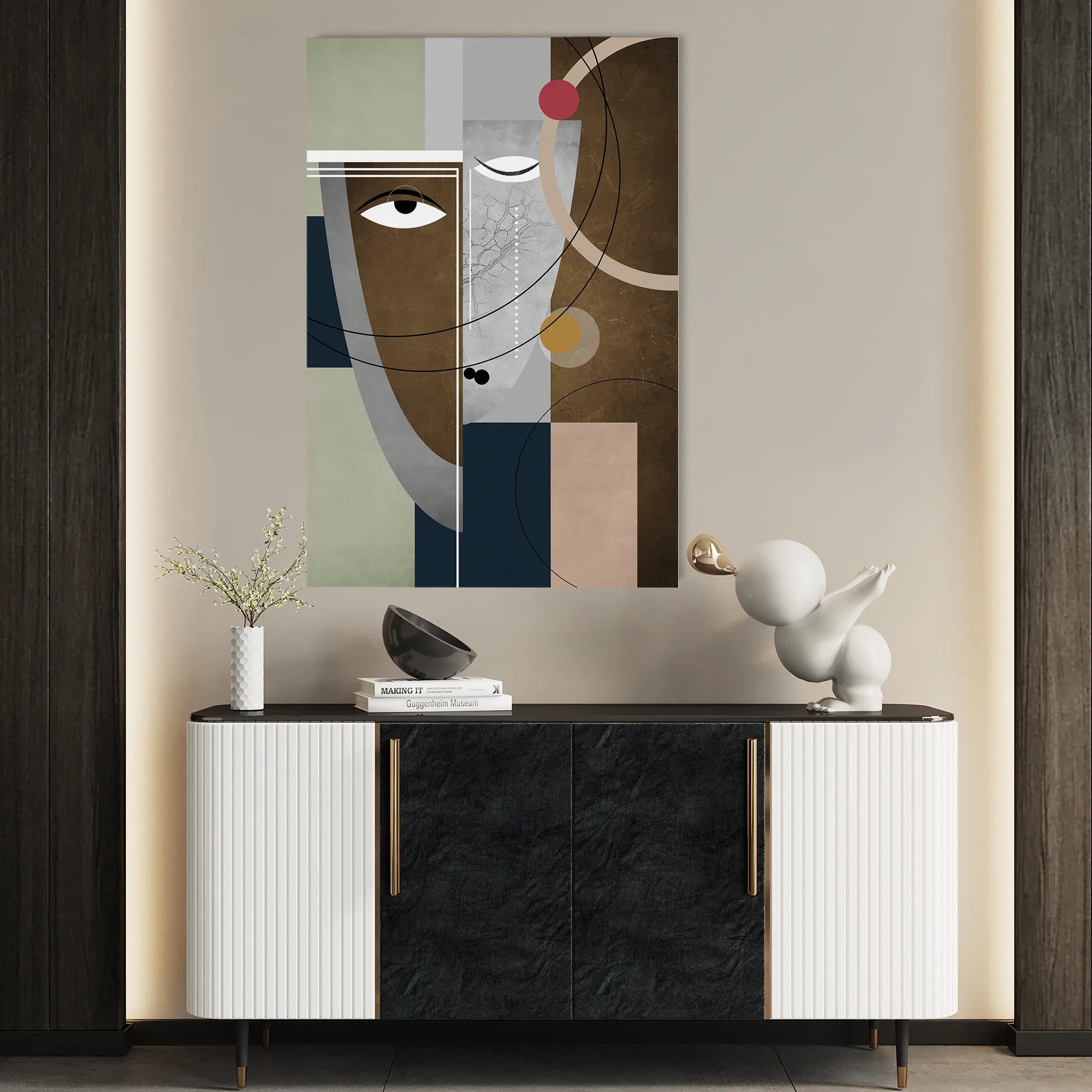 Portrait 020 Canvas Art 18" x 24" / 45 x 60 cm / Black
