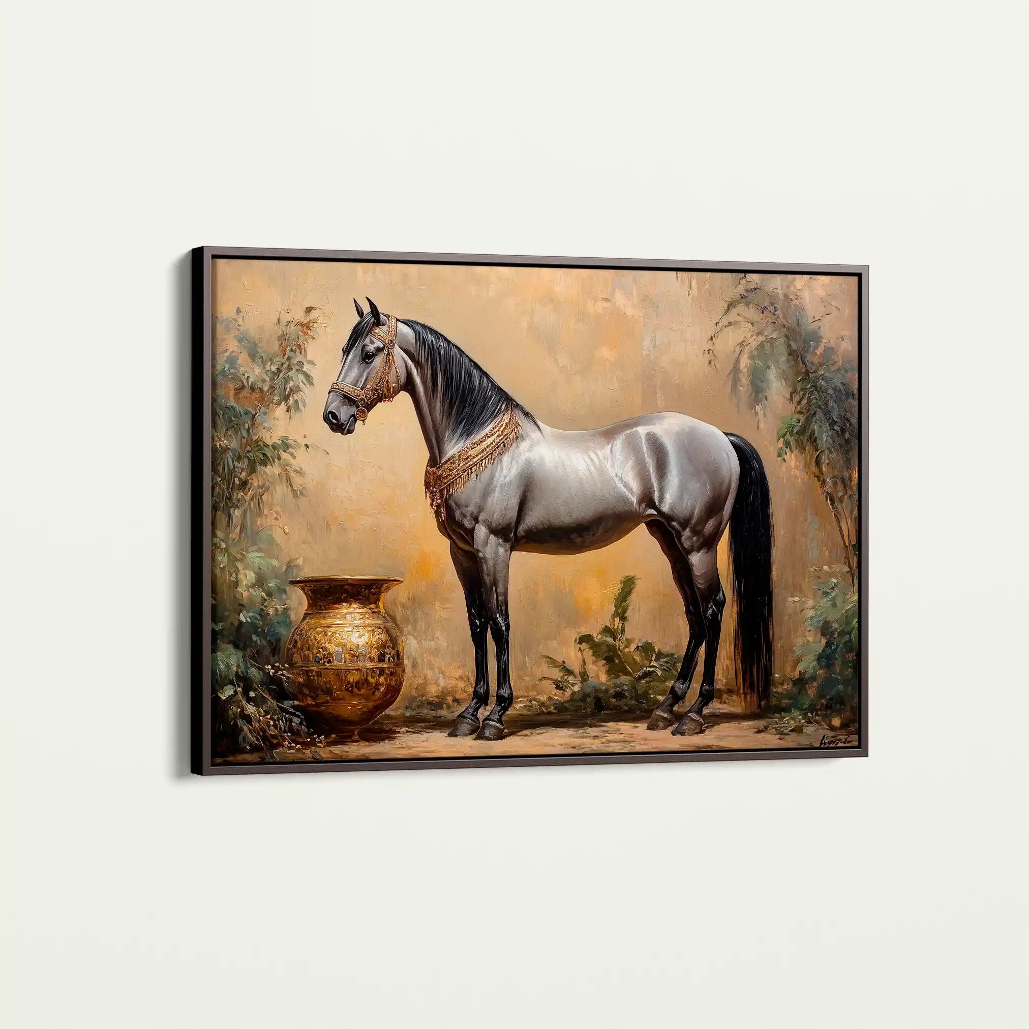 Horses 021 Canvas Art 60 x 40 cm / Black