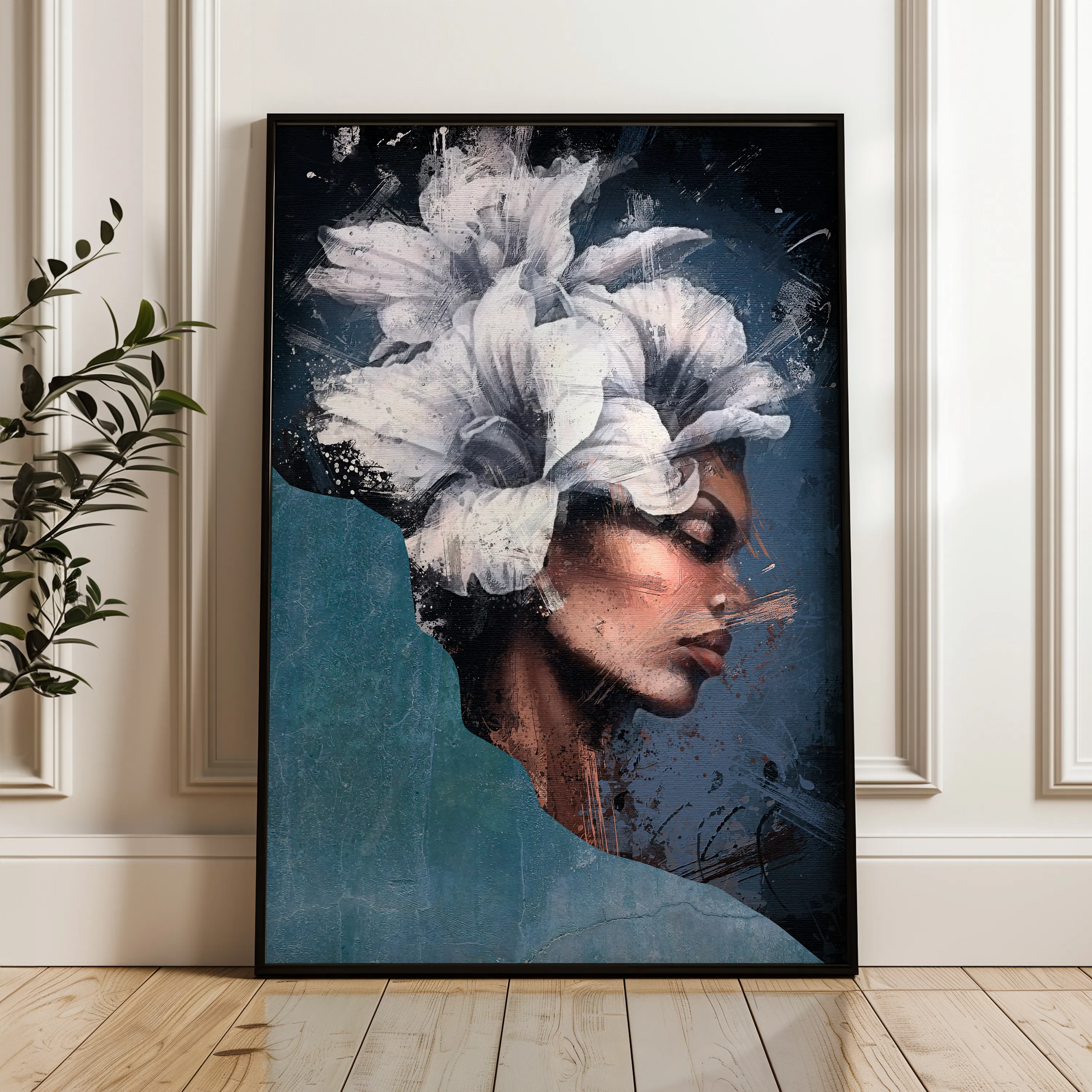 Portrait 021 Canvas Art 18" x 24" / 45 x 60 cm / Black