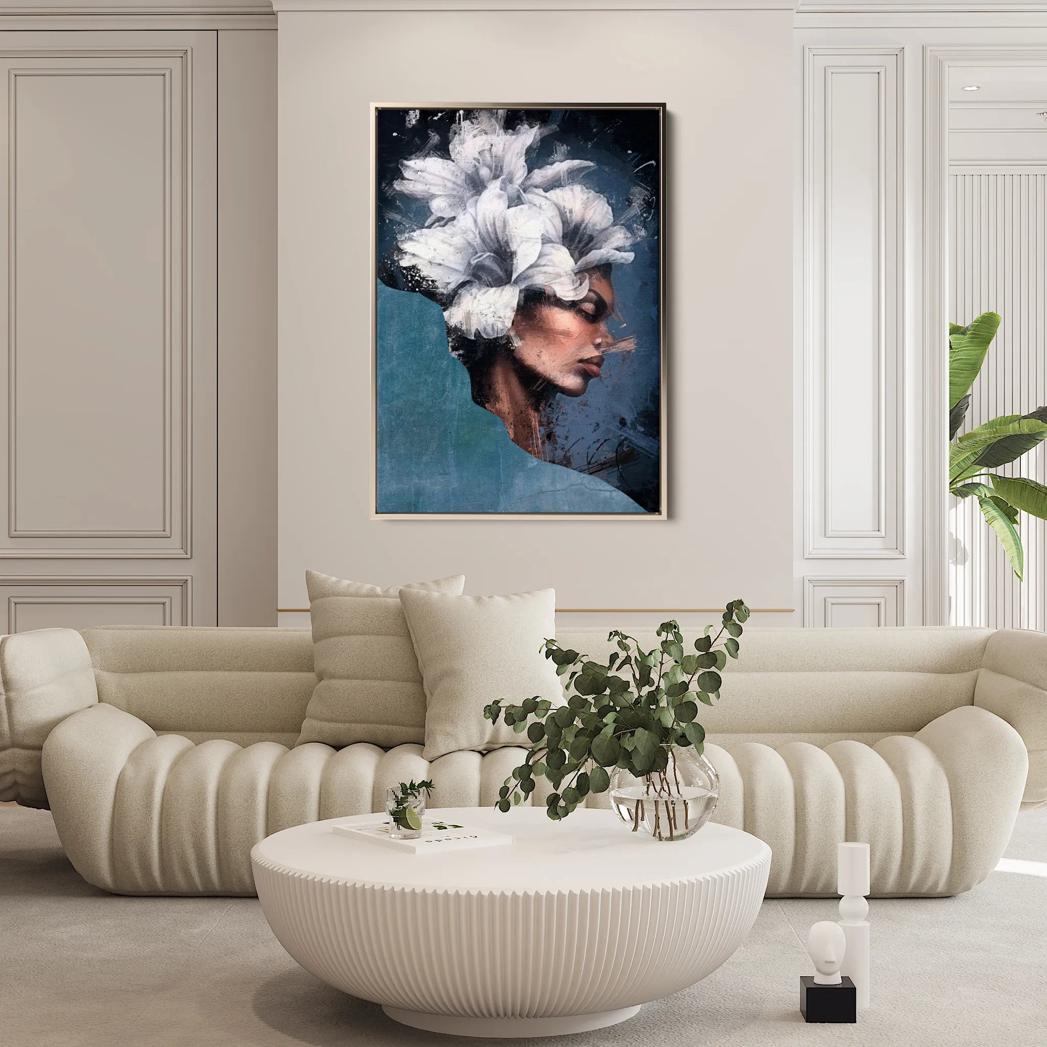 Portrait 021 Canvas Art 18" x 24" / 45 x 60 cm / Black