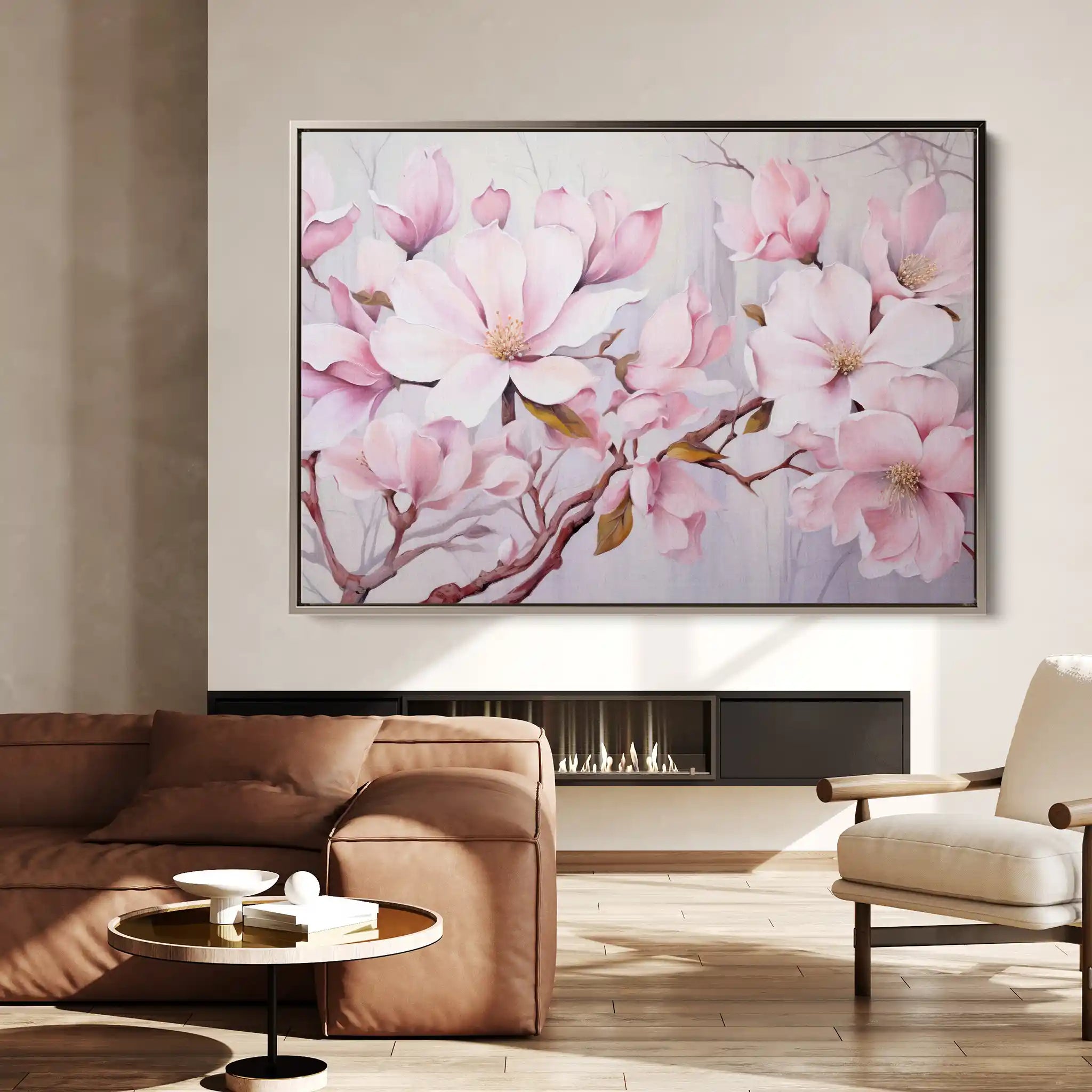 Floral 022 Canvas Art 60 x 40 cm / Black