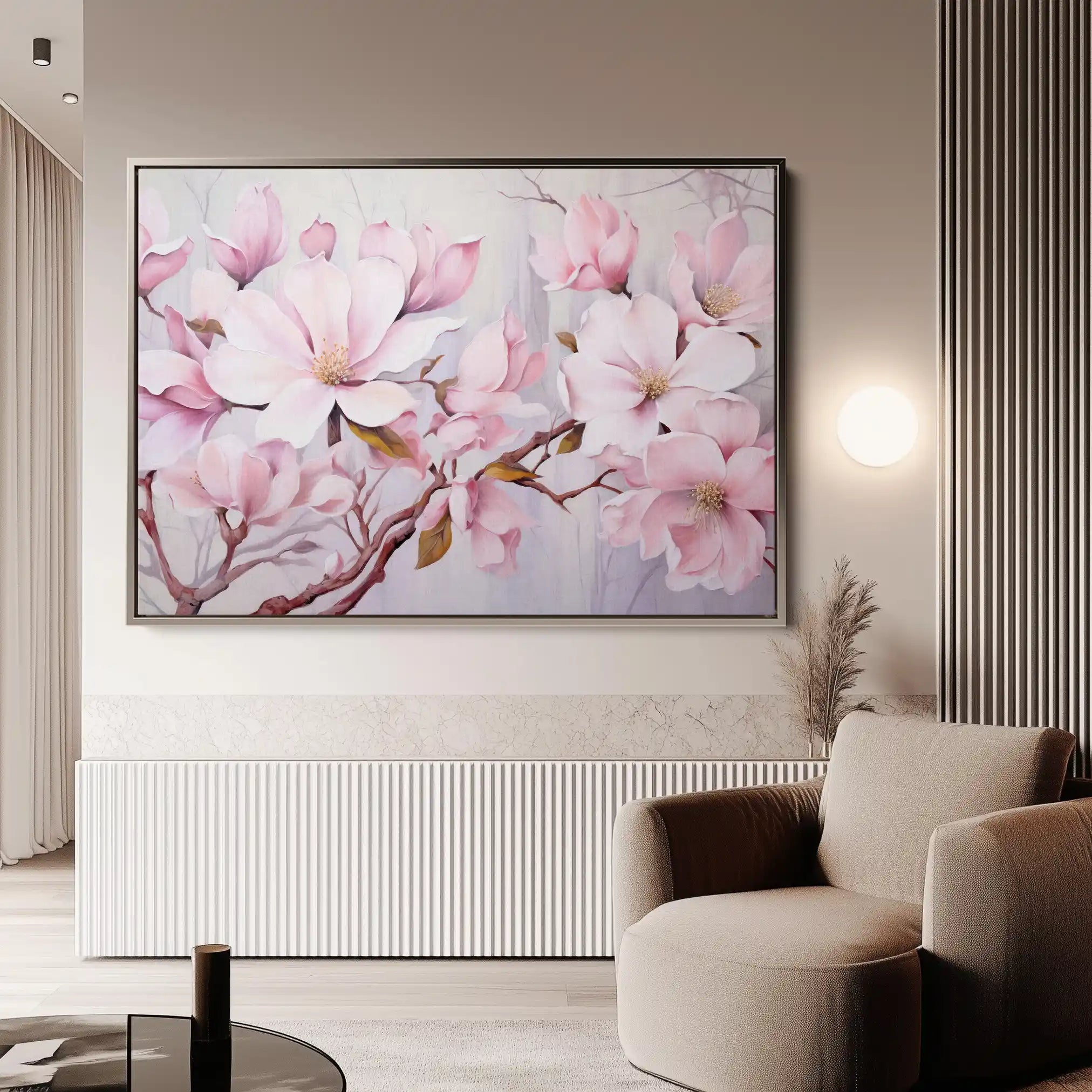 Floral 022 Canvas Art 60 x 40 cm / Black