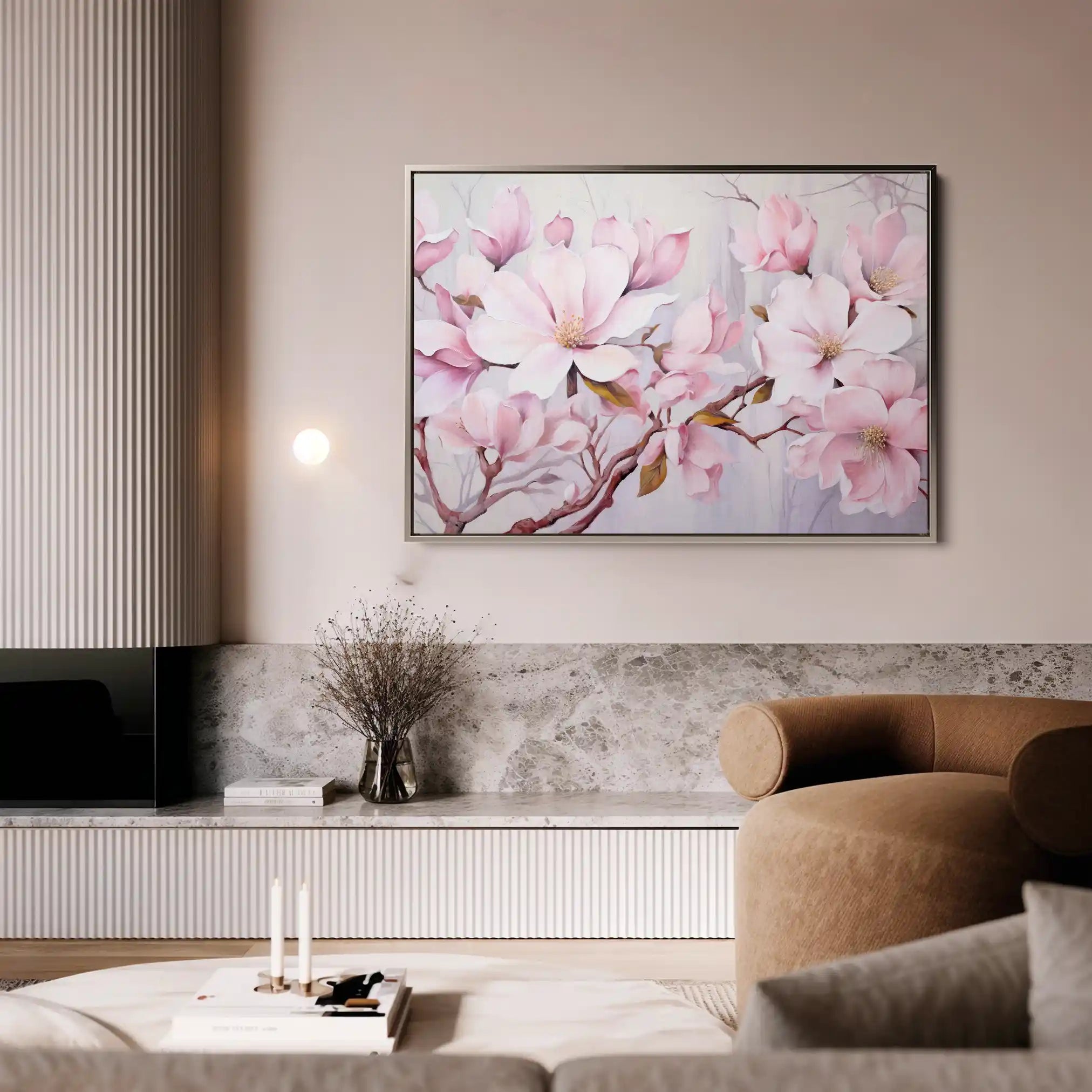 Floral 022 Canvas Art 60 x 40 cm / Black