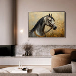 Horses 022 Canvas Art 18" x 24" / 45 x 60 cm / Black