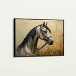 Horses 022 Canvas Art 18" x 24" / 45 x 60 cm / Black