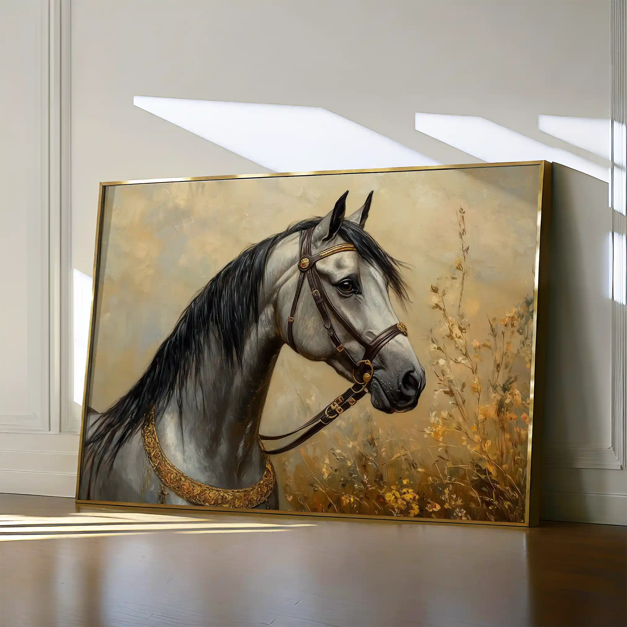 Horses 022 Canvas Art 60 x 40 cm / Black