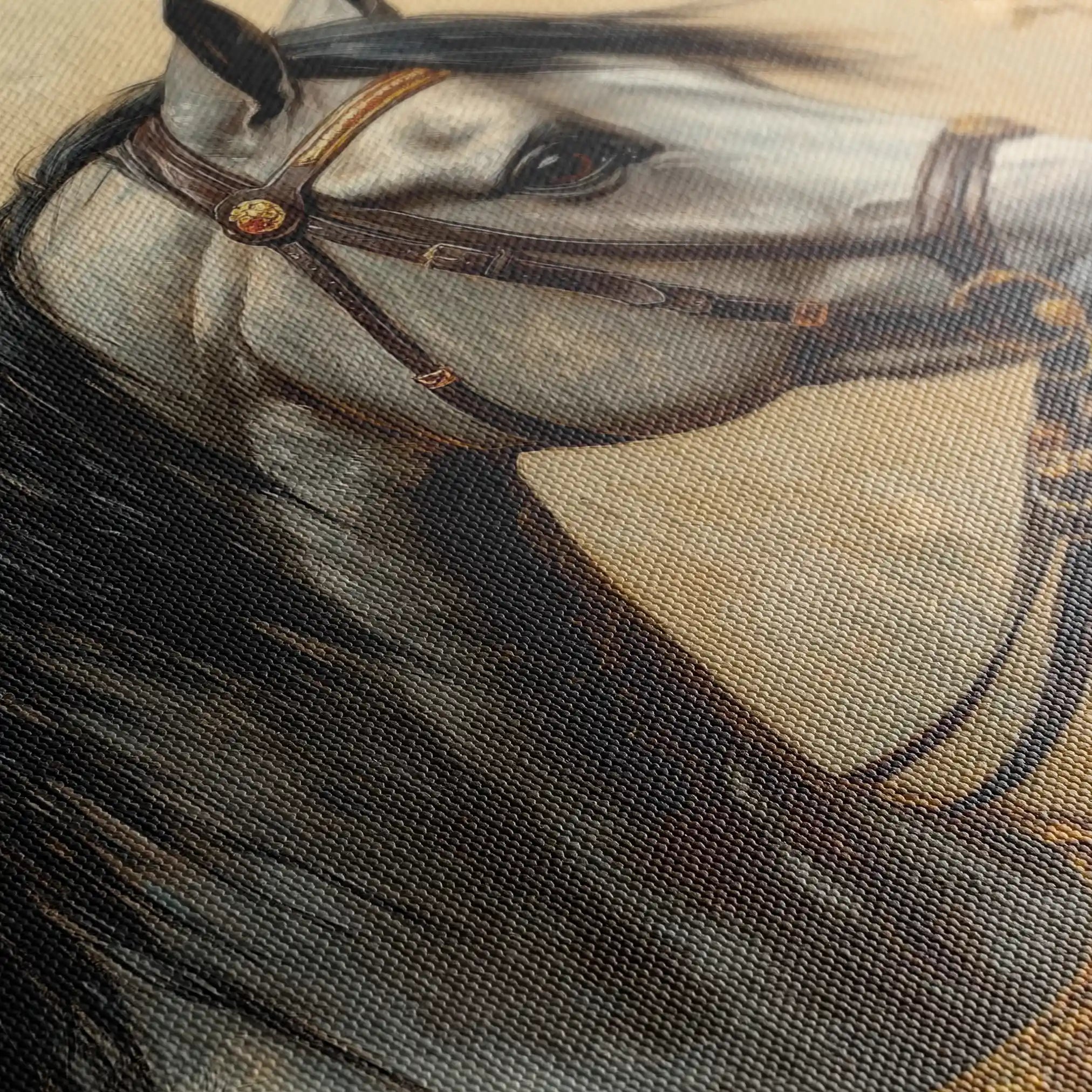 Horses 022 Canvas Art 60 x 40 cm / Black