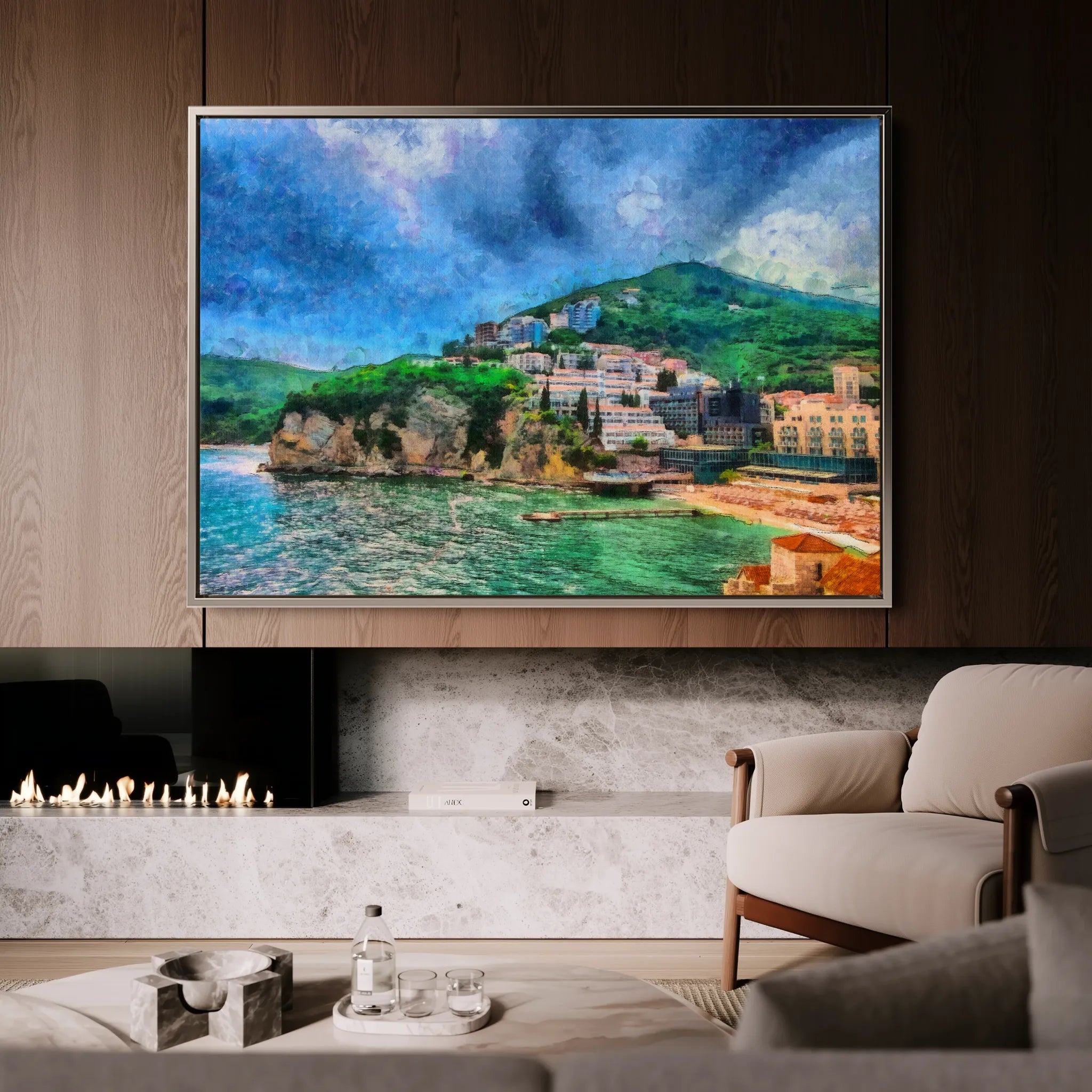 Landscape 022 Canvas Art 18" x 24" / 45 x 60 cm / Black