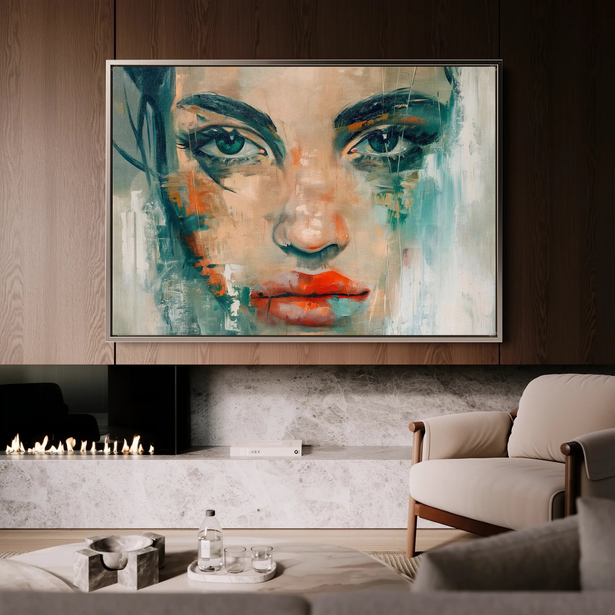 Portrait 022 Canvas Art 18" x 24" / 45 x 60 cm / Black