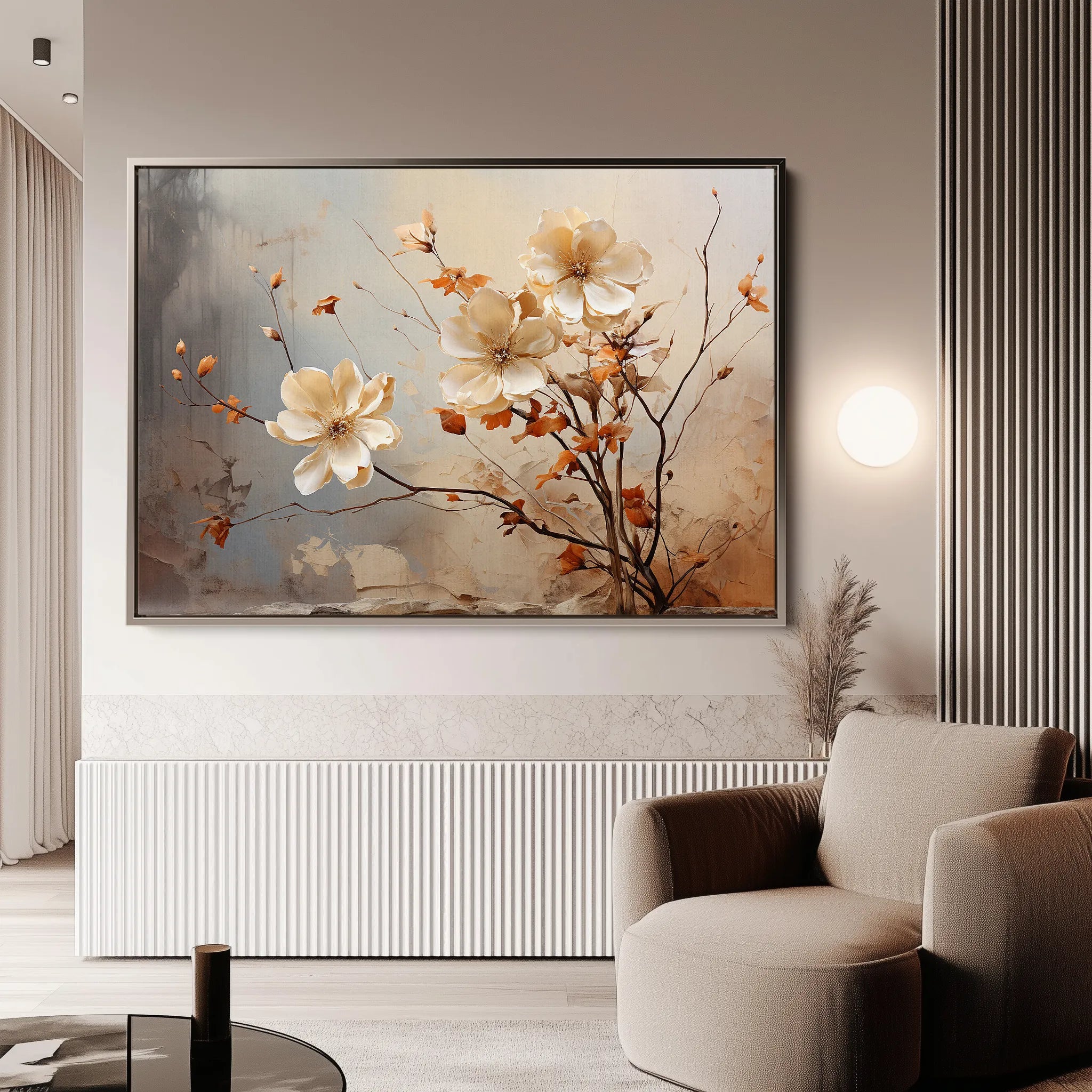 Floral 023 Canvas Art 18" x 24" / 45 x 60 cm / Black