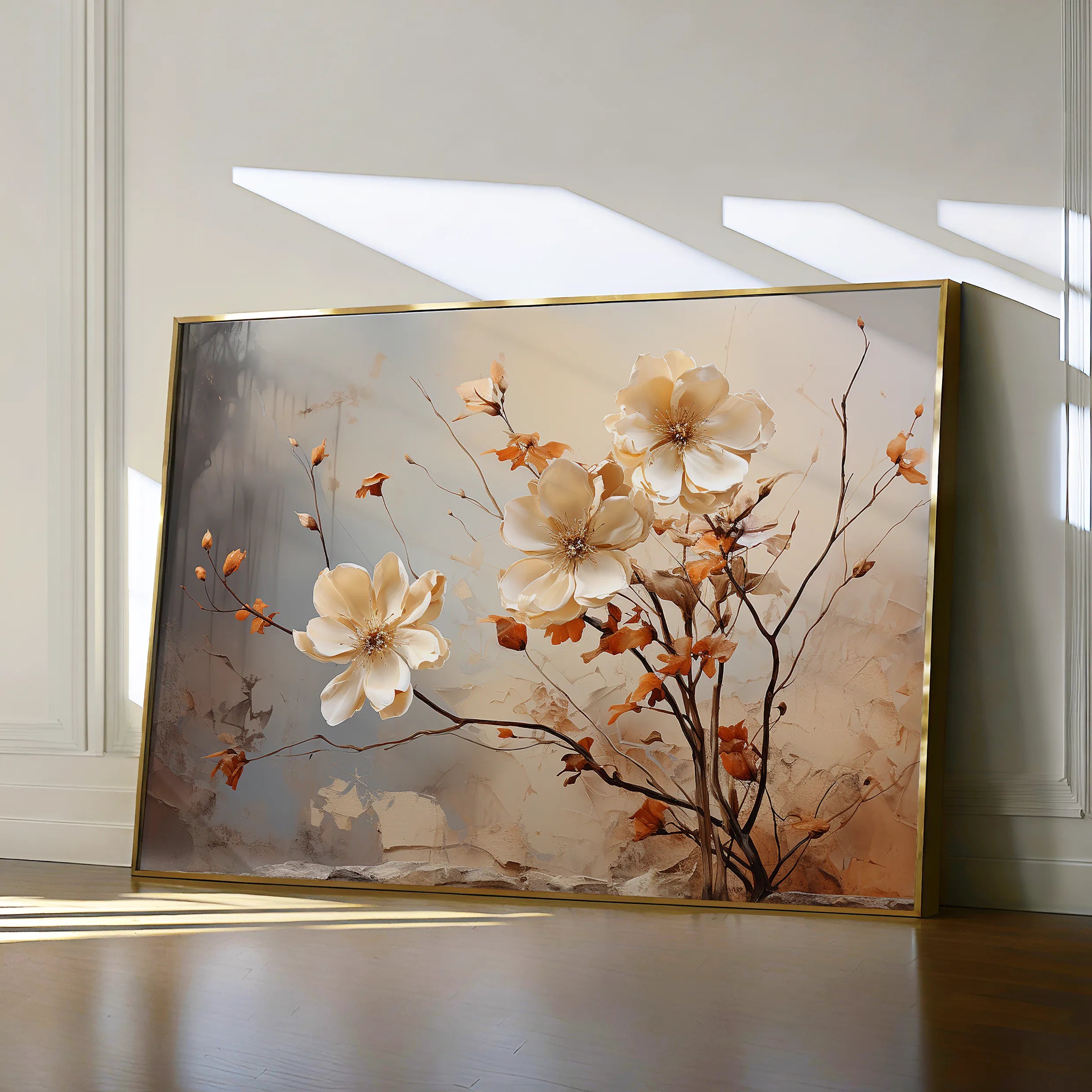 Floral 023 Canvas Art 18" x 24" / 45 x 60 cm / Black