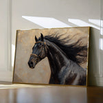 Horses 023 Canvas Art 18" x 24" / 45 x 60 cm / Black