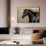 Horses 023 Canvas Art 18" x 24" / 45 x 60 cm / Black