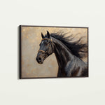 Horses 023 Canvas Art 18" x 24" / 45 x 60 cm / Black