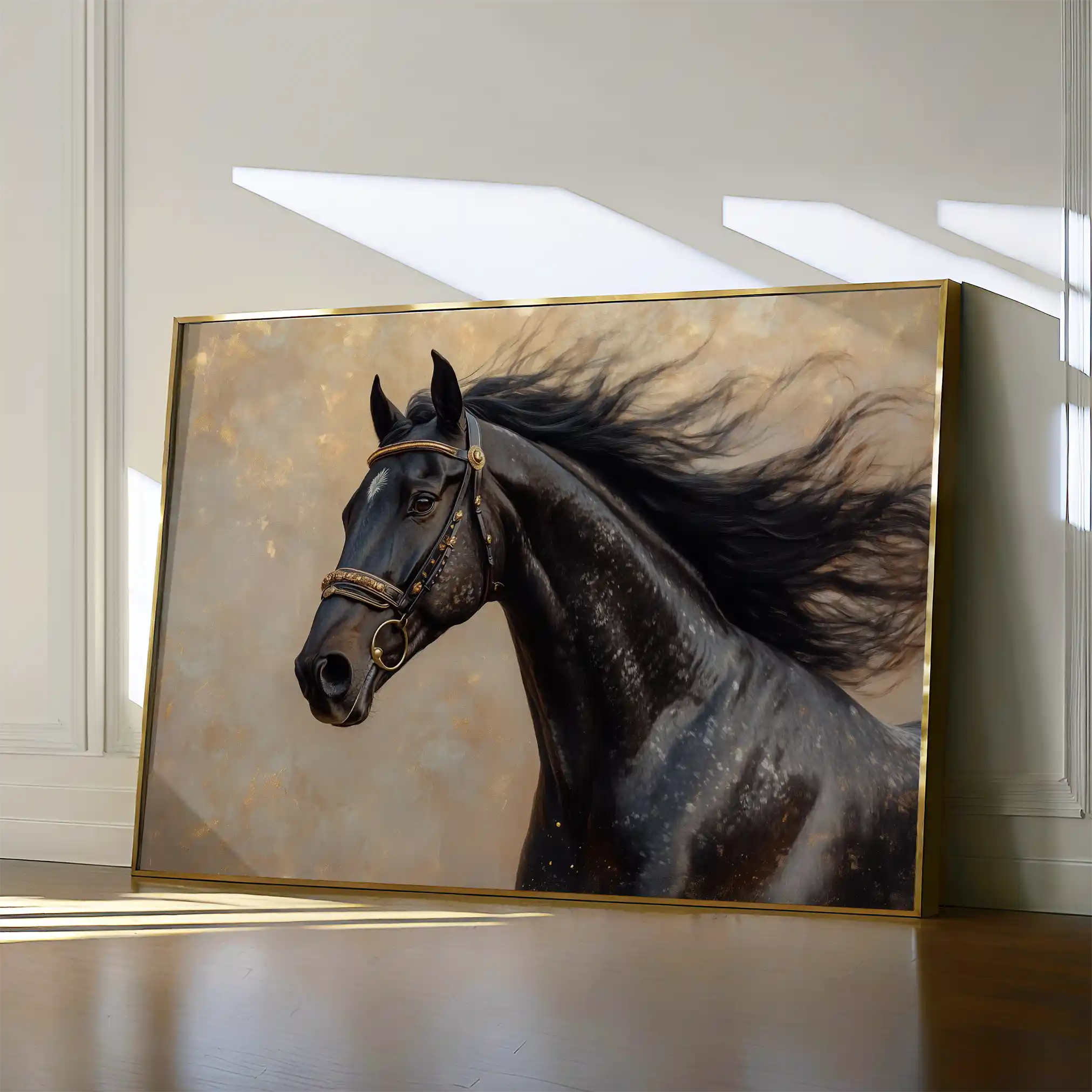 Horses 023 Canvas Art 60 x 40 cm / Black