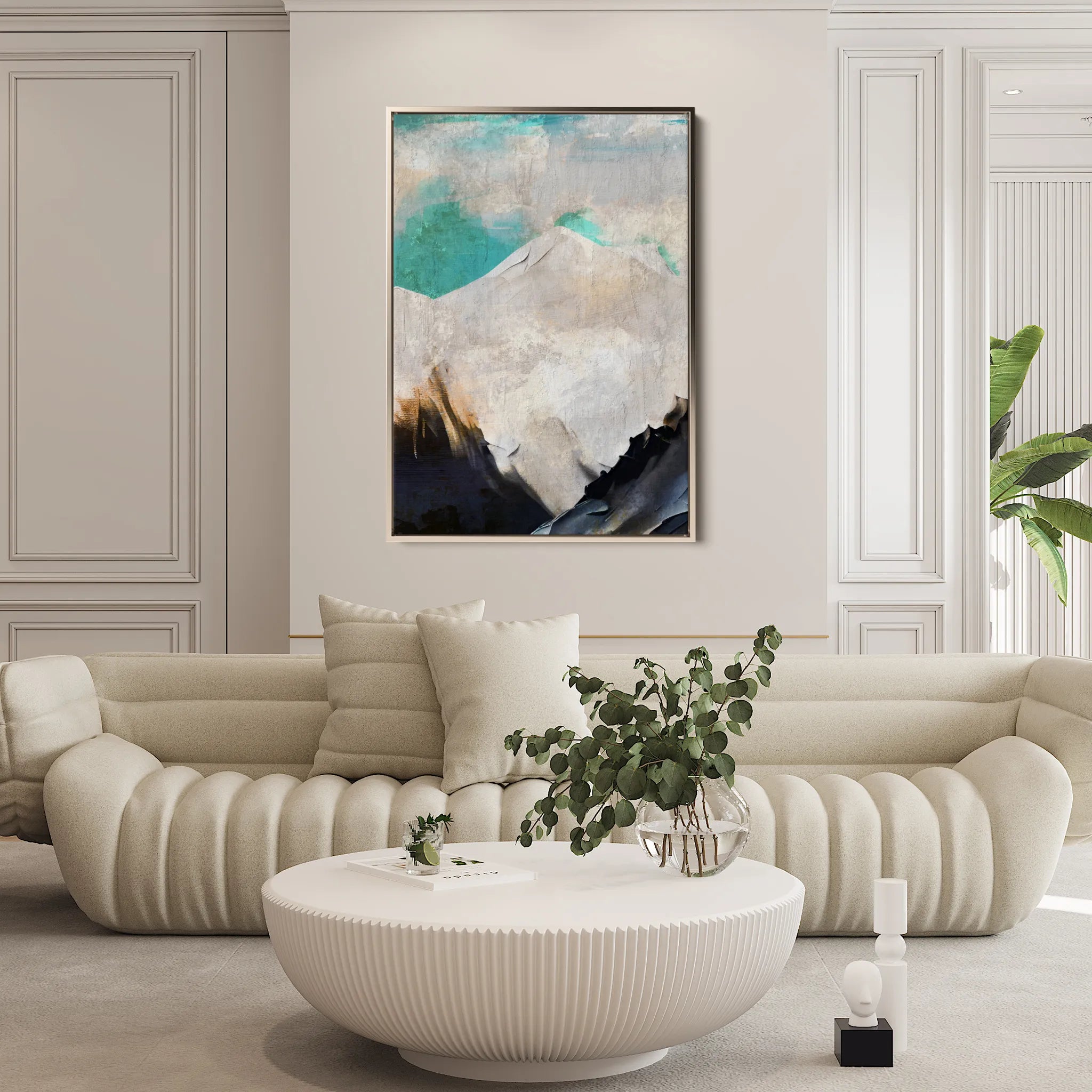 Abstract 024 Canvas Art 18" x 24" / 45 x 60 cm / Black