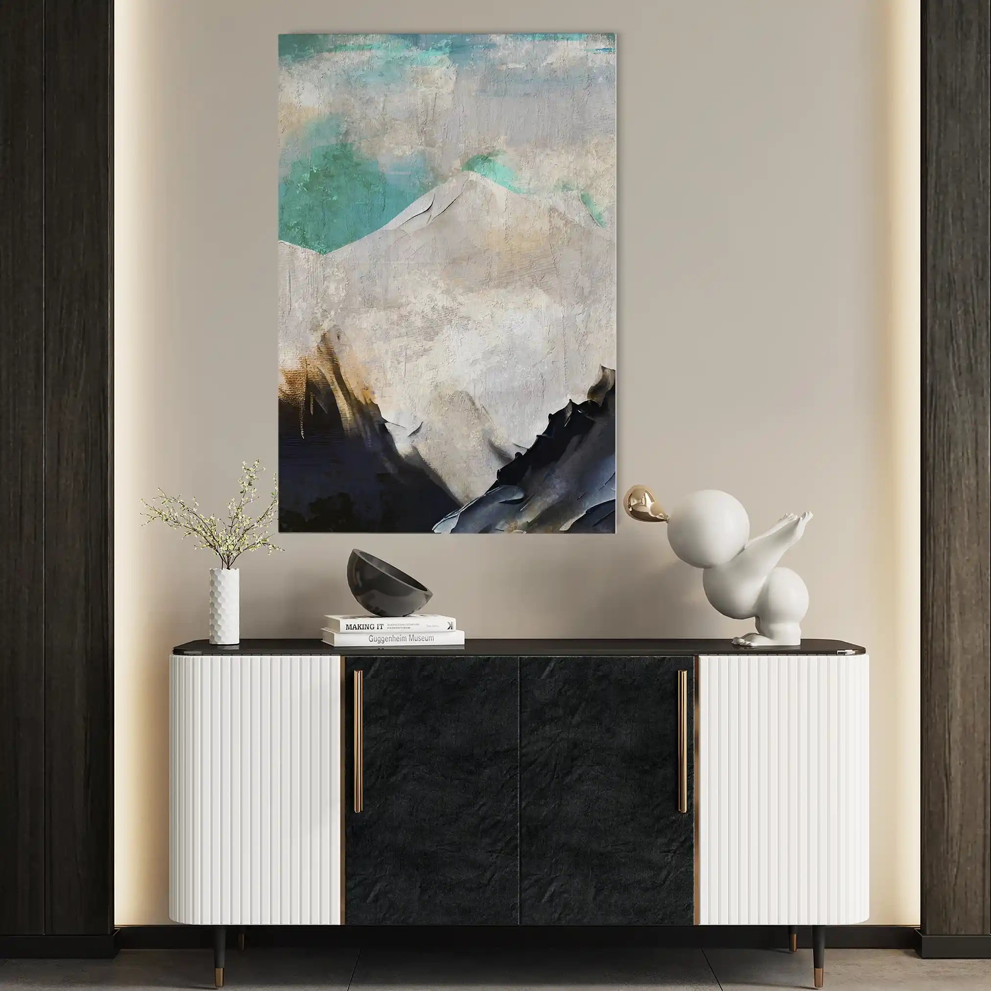 Abstract 024 Canvas Art 60 x 40 cm / Black
