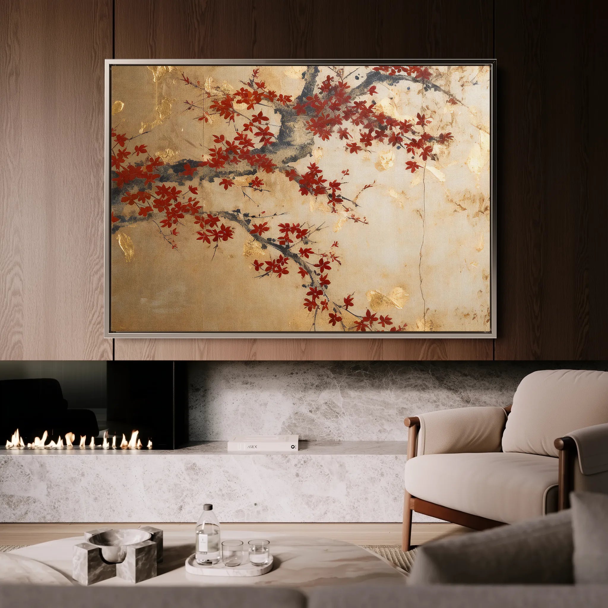 Floral 024 Canvas Art 18" x 24" / 45 x 60 cm / Black