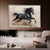 Horses 024 Canvas Art 18" x 24" / 45 x 60 cm / Black