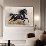 Horses 024 Canvas Art 18" x 24" / 45 x 60 cm / Black