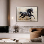 Horses 024 Canvas Art 18" x 24" / 45 x 60 cm / Black