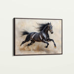 Horses 024 Canvas Art 18" x 24" / 45 x 60 cm / Black