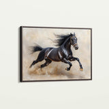 Horses 024 Canvas Art 18" x 24" / 45 x 60 cm / Black
