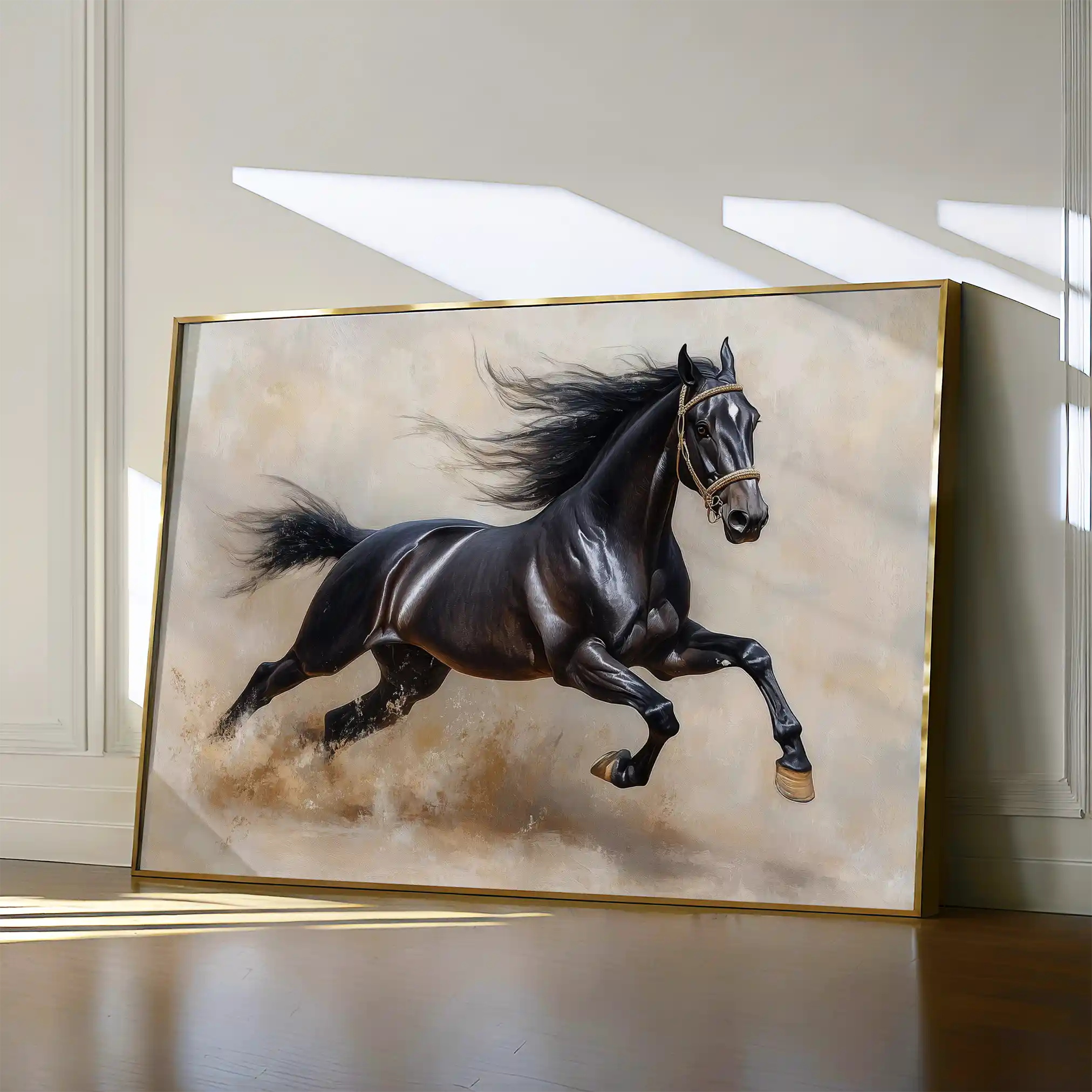 Horses 024 Canvas Art 60 x 40 cm / Black