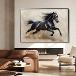 Horses 024 Canvas Art 60 x 40 cm / Black