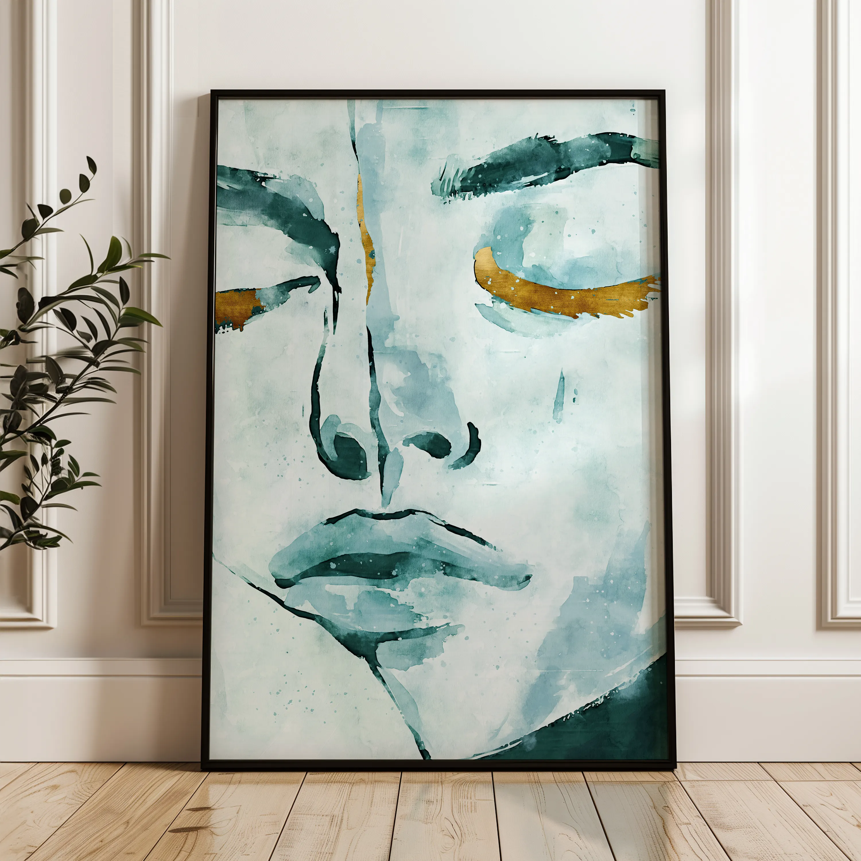 Portrait 024 Canvas Art 18" x 24" / 45 x 60 cm / Black