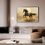 Horses 025 Canvas Art 18" x 24" / 45 x 60 cm / Black