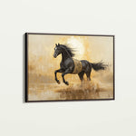 Horses 025 Canvas Art 18" x 24" / 45 x 60 cm / Black