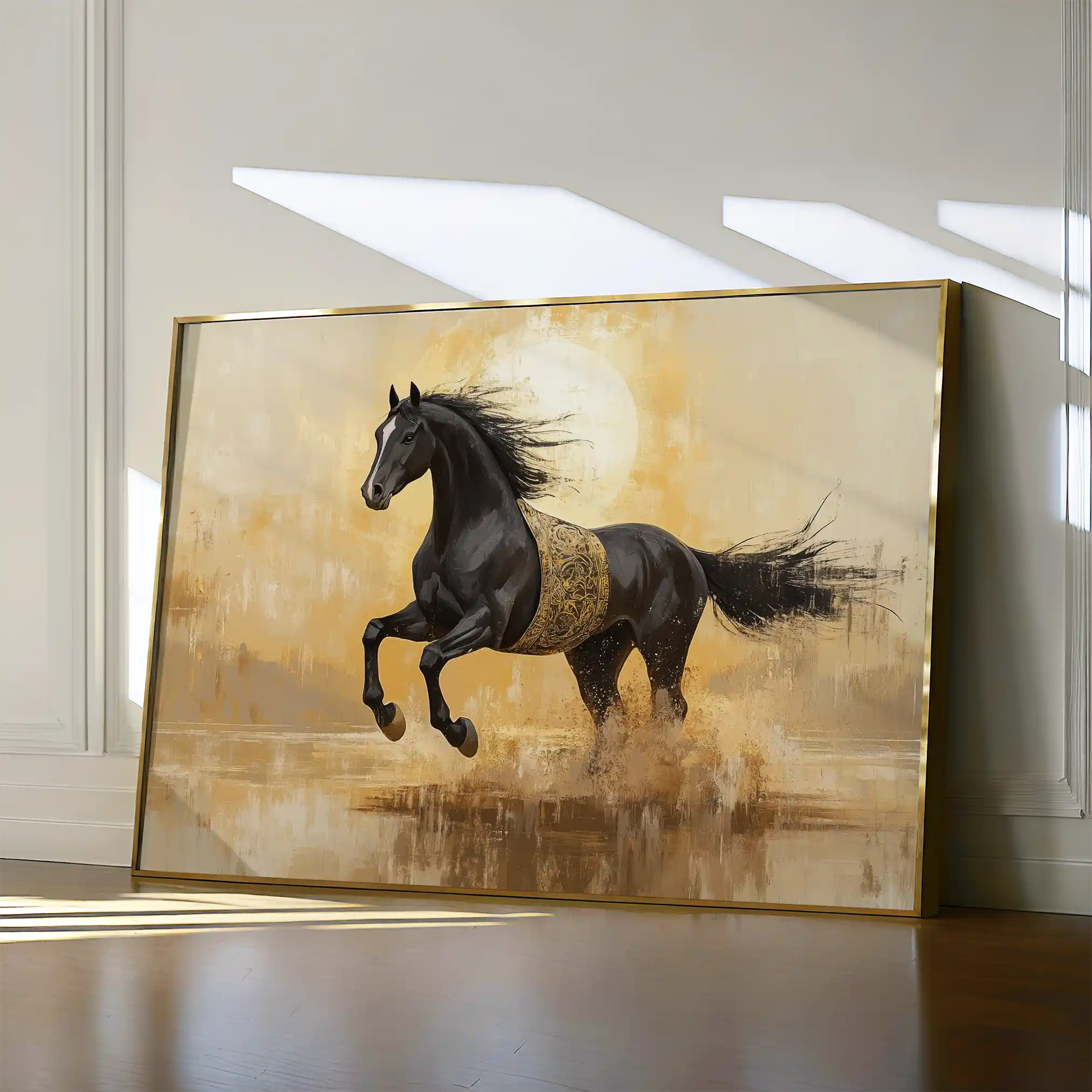 Horses 025 Canvas Art 60 x 40 cm / Black