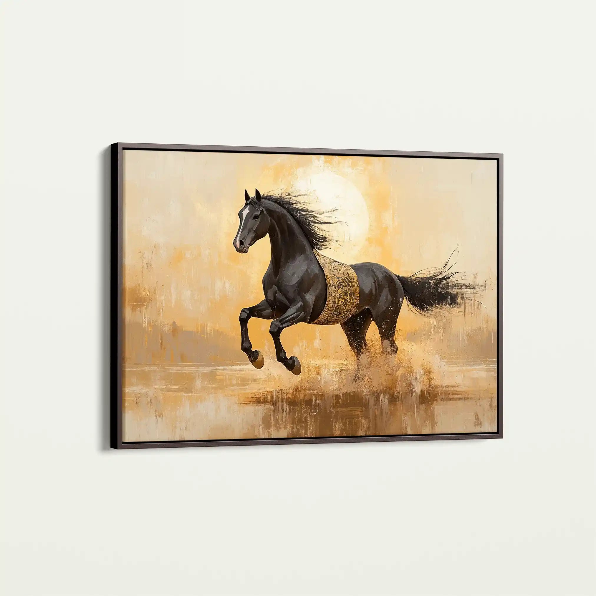 Horses 025 Canvas Art 60 x 40 cm / Black