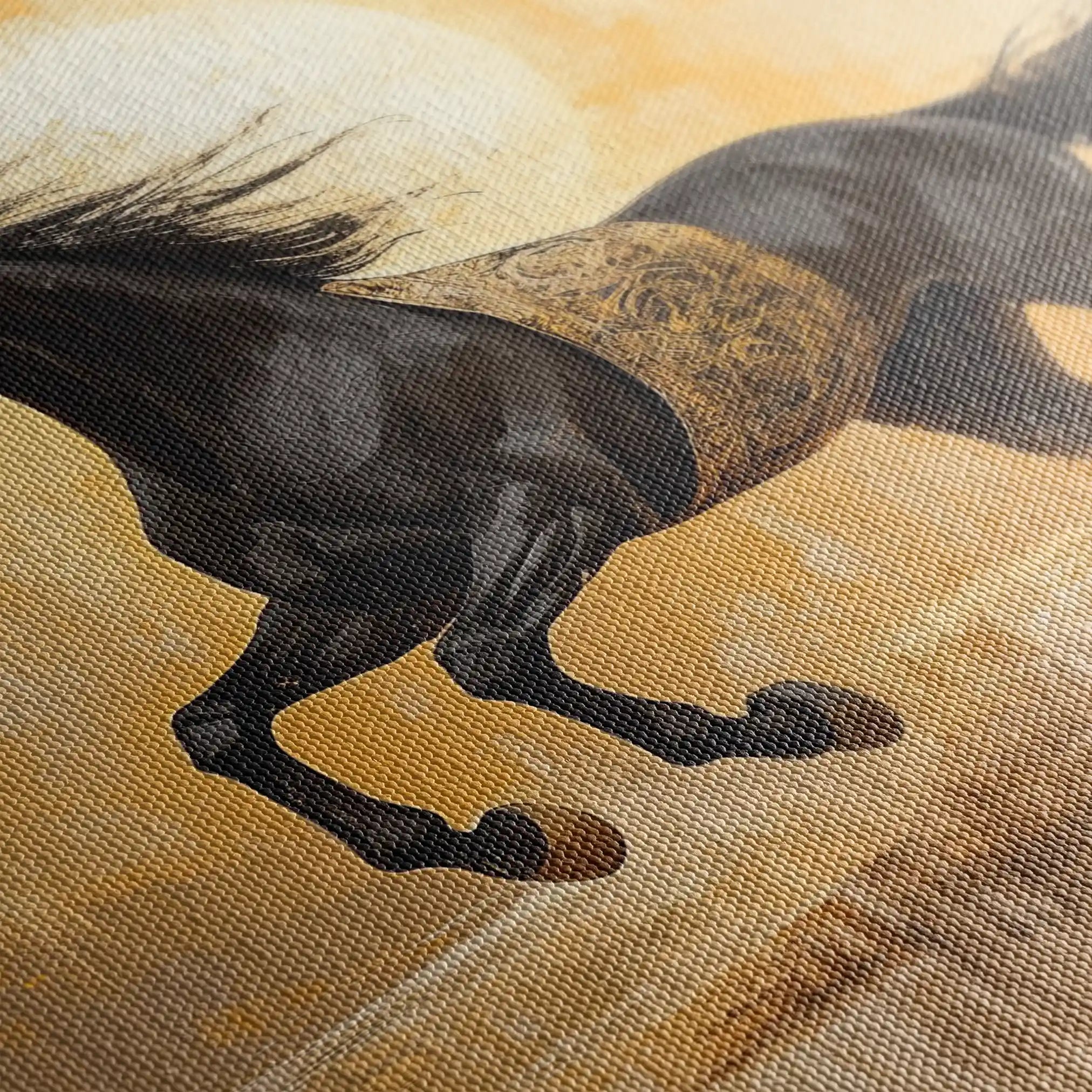 Horses 025 Canvas Art 60 x 40 cm / Black