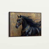 Horses 026 Canvas Art 18" x 24" / 45 x 60 cm / Black