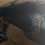 Horses 026 Canvas Art 18" x 24" / 45 x 60 cm / Black